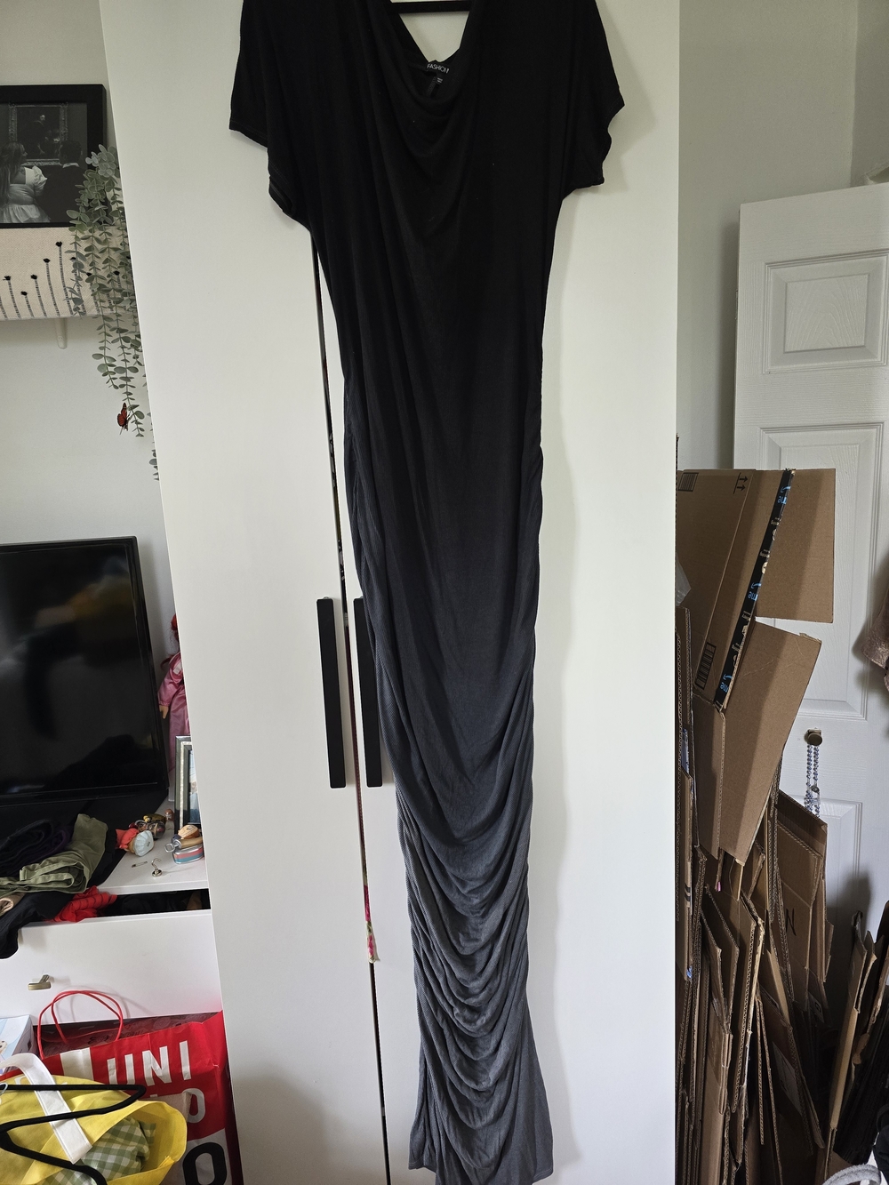 Fashion Nova Off Shoulder Gradient Maxi Dress